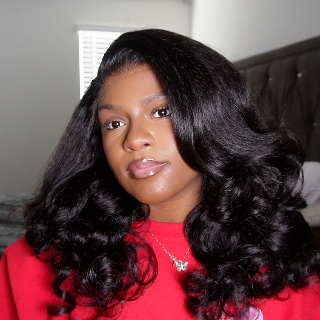 LAYERED KINKY CURLED 9X6 CLOSURE WIG 22 INCHES 180% DENSITY