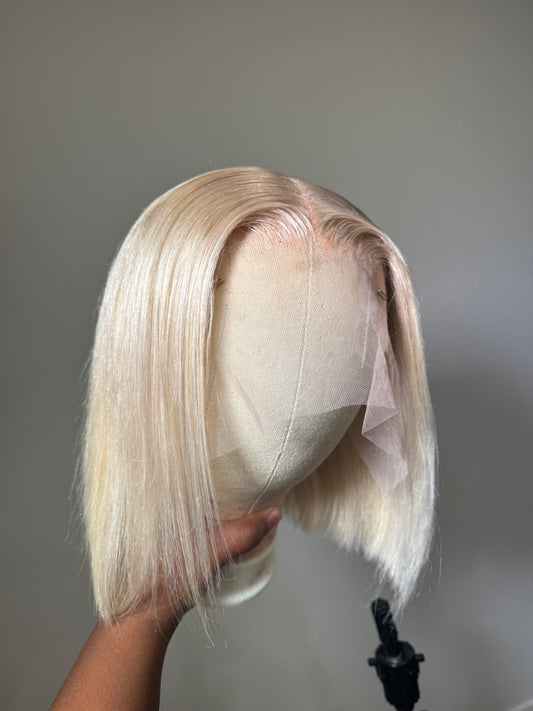 PLATINUM BLONDE FRONTAL BOB WIG 13x4 TRANSPARENT LACE